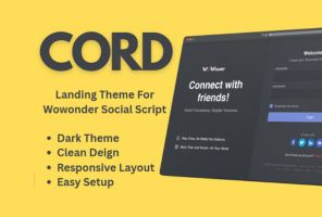 CORD Landing Theme - Wowonder Social Script