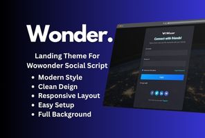 Wonder Landing Theme For Wowonder Social Script