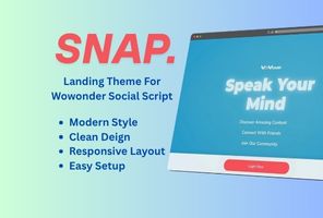 SNAP Landing Theme - Wowonder Social Script